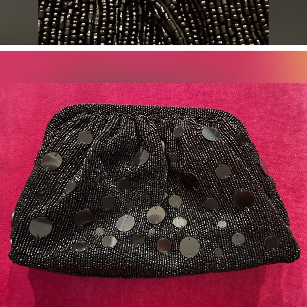 ISO**** Anthropologie beaded Frankie clutch black
